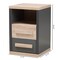 Baxton Studio Pandora Modern Dark Grey and Light Brown Two-Tone 2-Drawer Nightstand 141-7961 - alternate 3